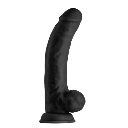 Model C 9.5" Liquid Silicone Dong W/Balls Black