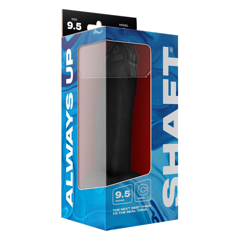 Model C 9.5" Liquid Silicone Dong W/Balls Black