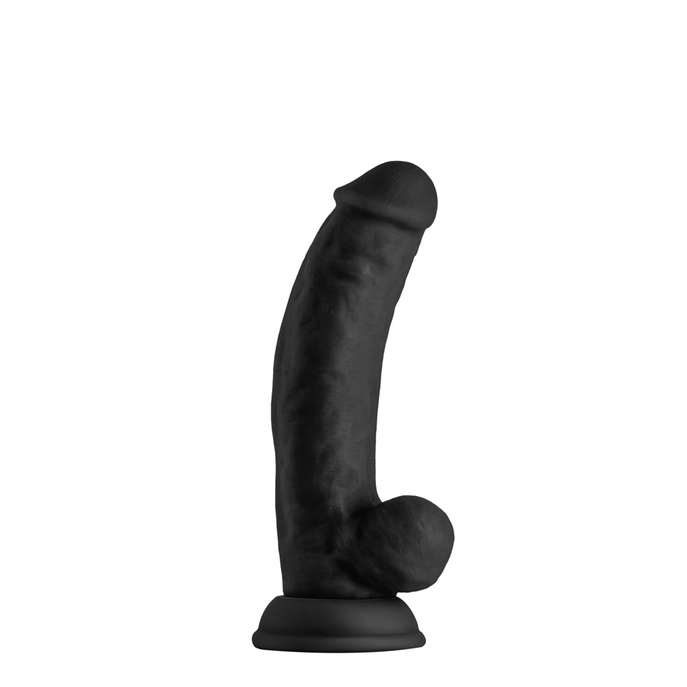 Model C 7.5" Liquid Silicone Dong W/Balls Black