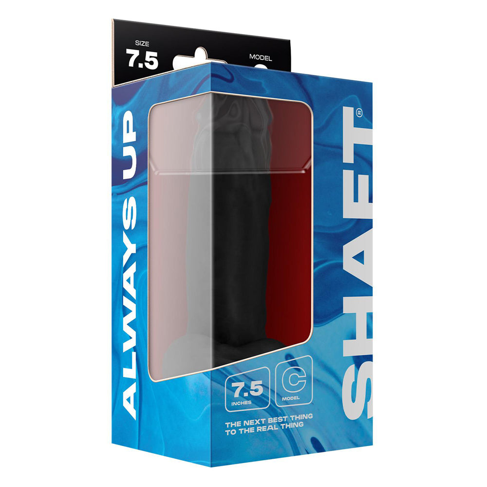 Model C 7.5" Liquid Silicone Dong W/Balls Black