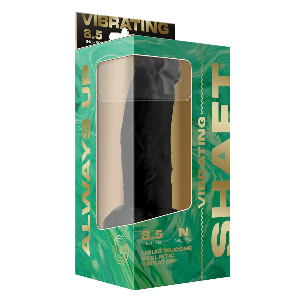 Vibrating Model N 8.5" Liquid Silicone Dong Black