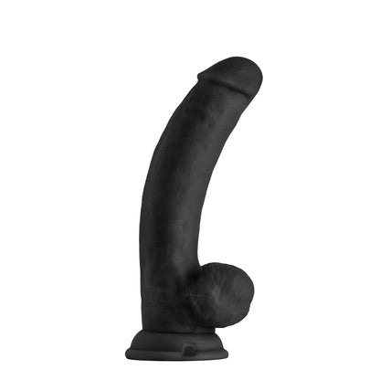 Vibrating Model C 8.5" Liquid Silicone Dong Black