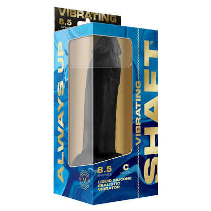 Vibrating Model C 8.5" Liquid Silicone Dong Black