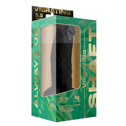 Vibrating Model N 9.5" Liquid Silicone Dong Black