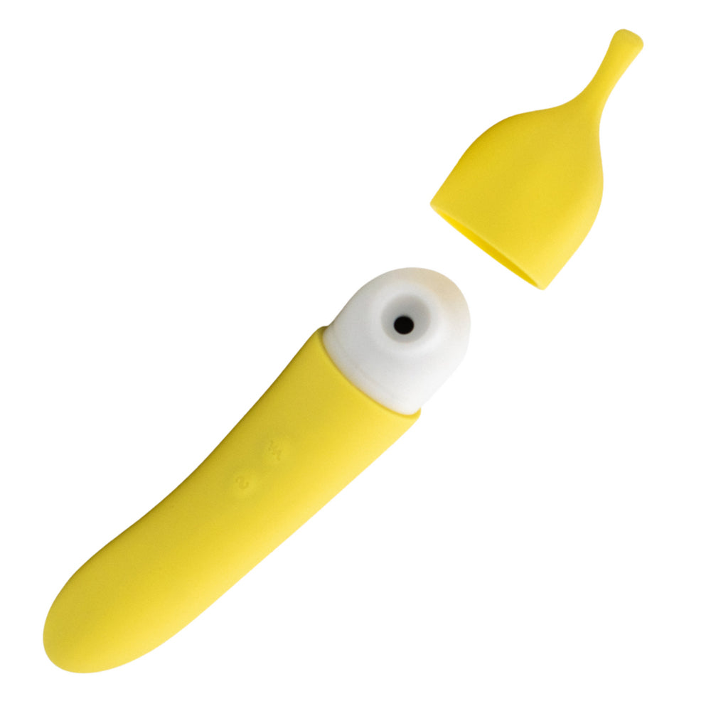 Banana Cream G-Spot Vibrator with Air Pulse