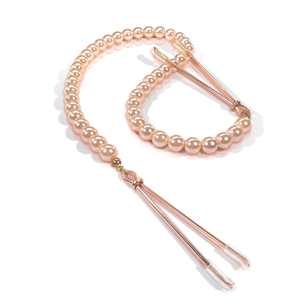 Nixie Adjustable Tweezer Clips With Pearls Rose Gold