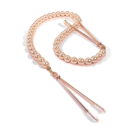 Nixie Adjustable Tweezer Clips With Pearls Rose Gold
