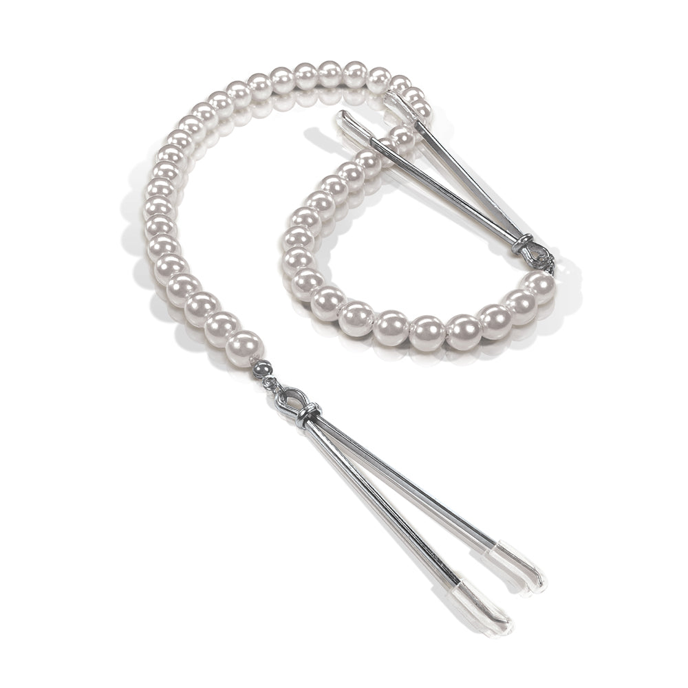 Nixie Adjustable Pearl Clips in White Gold – Tweezers-Style Jewelry Clips
