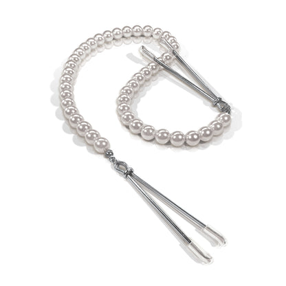 Nixie Adjustable Pearl Clips in White Gold – Tweezers-Style Jewelry Clips