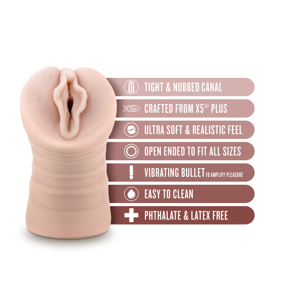 EnLust Destini Vibrating Stroker – Beige Male Masturbator