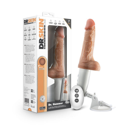 Dr. Skin Silicone Dr. Hammer 7" – Thrusting Dildo with Handle for Controlled Pleasure
