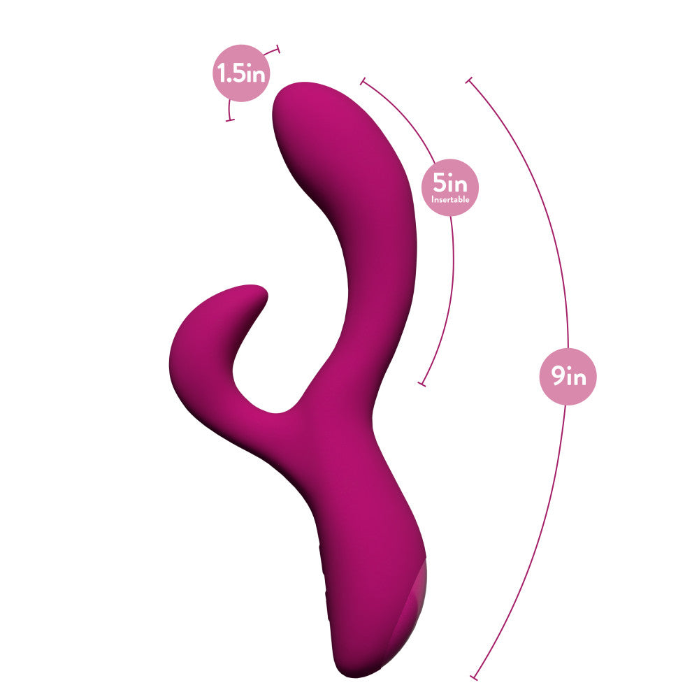 Blush Quinn Rabbit Vibrator – Dual Motor Rechargeable Vibrator for Blended Pleasure