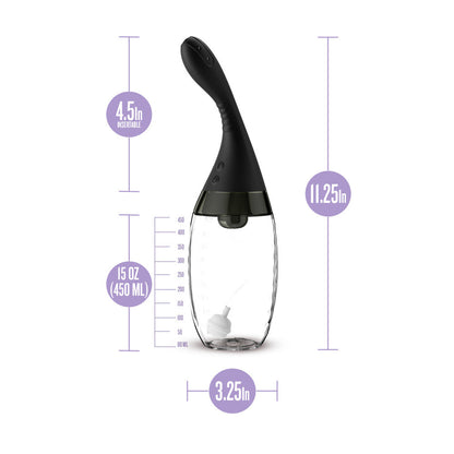 Anal Adventures Platinum Aqua Jet – Black Textured Anal Toy for Smooth, Comfortable Play