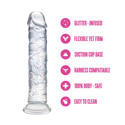 Naturally Yours Gala Sparkling Clear 6" Dildo