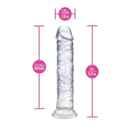 Naturally Yours Gala Sparkling Clear 6" Dildo