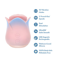 Blush Collection Kissing Rose – Pink Rechargeable Vibrator with Soft Silicone and Multiple Speeds