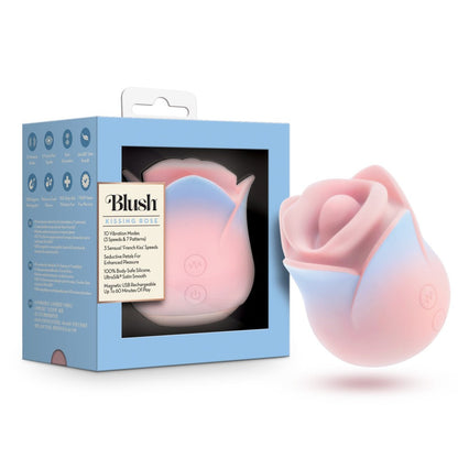 Blush Collection Kissing Rose – Pink Rechargeable Vibrator with Soft Silicone and Multiple Speeds