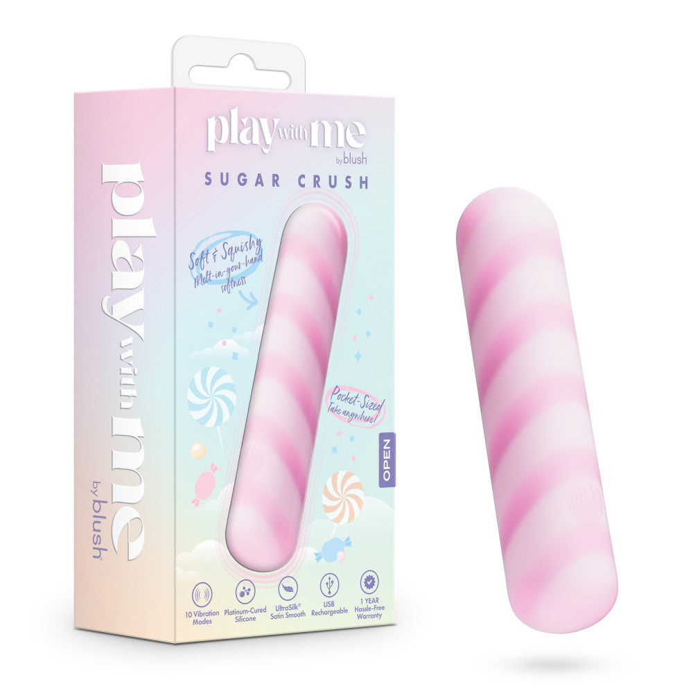 Play With Me Sugar Crush – Pink Rechargeable Vibrator with Sweet, Curved Design