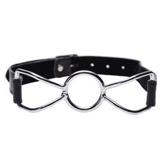 Strict Spider Mouth Gag – Adjustable Leather Strap with Steel O-Ring