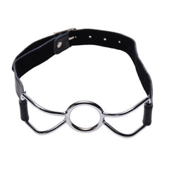 Strict Spider Mouth Gag – Adjustable Leather Strap with Steel O-Ring