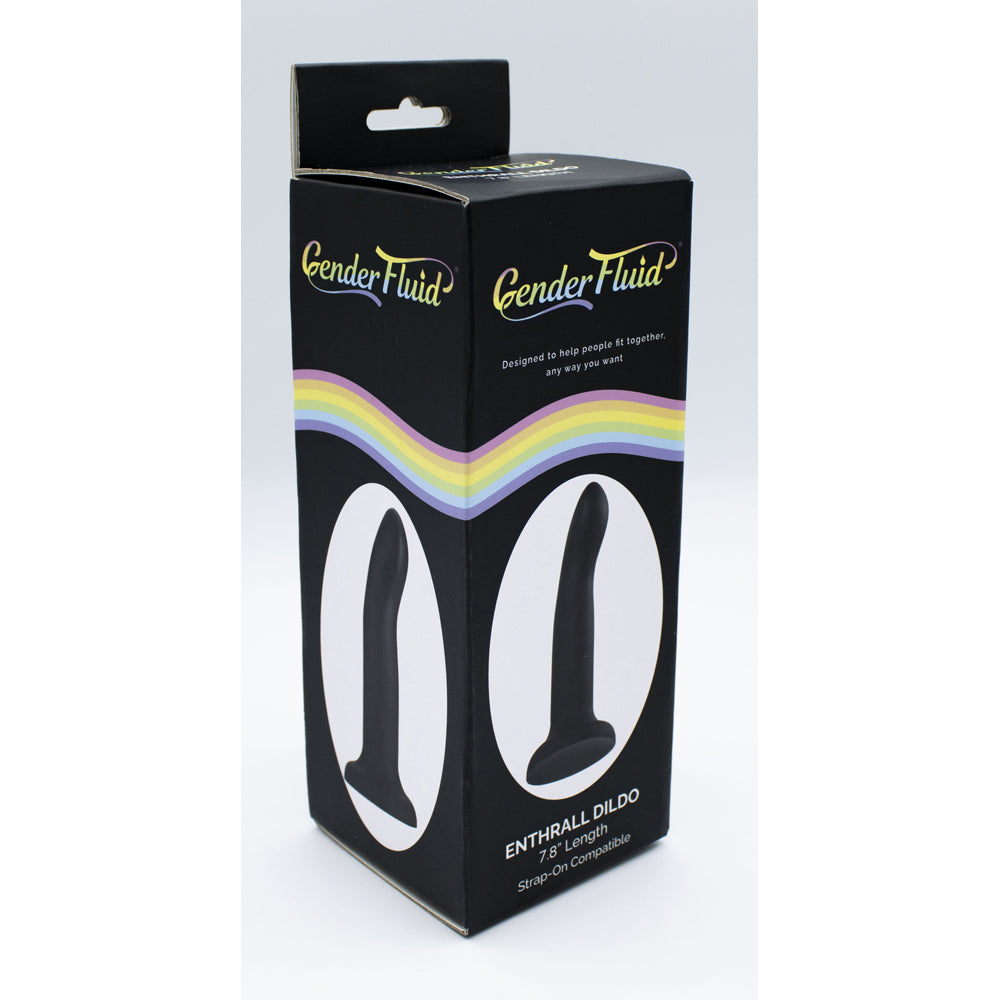 Gender Fluid Enthrall Black Strap On Dildo 7.8''