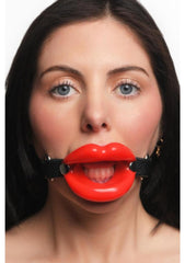 Juicy Lips Silicone Open Mouth Gag - Red - Bold & Restrictive Sensory Play