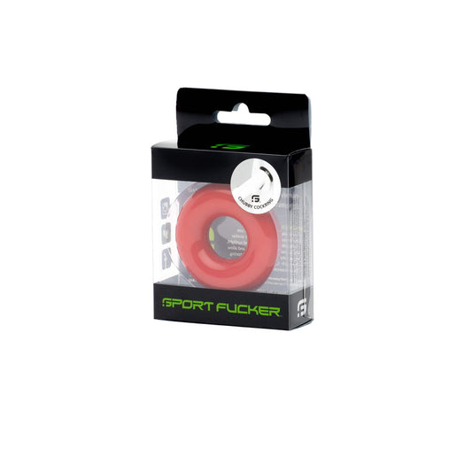 Red Rubber Cock Ring - Sport Fucker SF One-Size Male Sex Toy, Single Pack