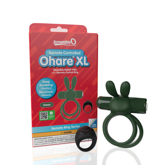 Screaming O Ohare XL Remote Control Vibrating Ring – Green