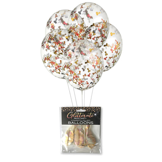 Glitterati Confetti Balloons – Confetti-Filled Metallic Party Balloons for Birthday, Wedding & Event Decor