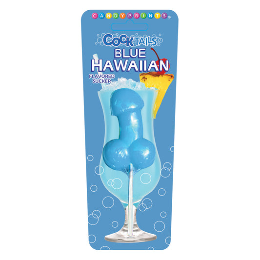 Blue Hawaiian Cocktail Lollipop - Tropical Blue Candy Sucker