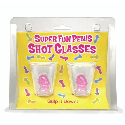 2-Pack Penis Shot Glasses - Adult Novelty Party Drinkware, Funny Bachelor Party Gift