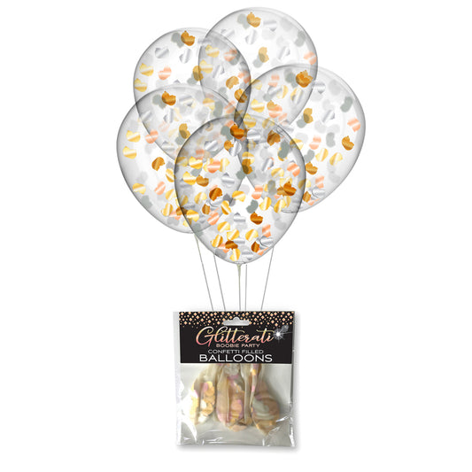 Glitterati Boobie Confetti Balloons – Confetti-Filled Balloons for Bachelorette Party Decor