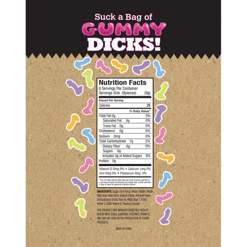 Suck A Bag of Gummy Dicks 4 oz. - Fun & Cheeky Gag Candy for Adults