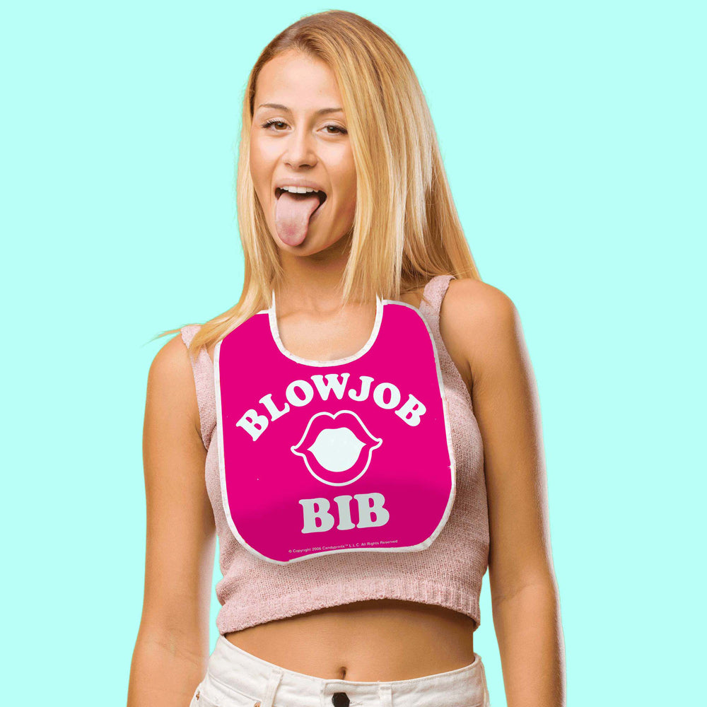Pink Blow Job Bib - Disposable Oral-Sex Bib for Protection and Cleanup