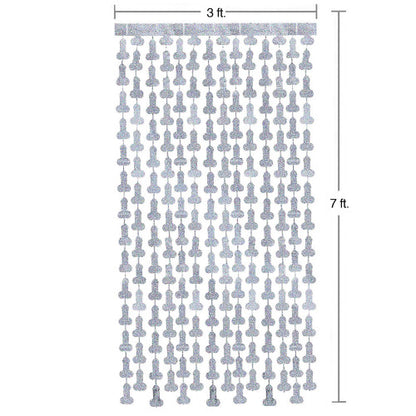 Glitterati Disco Penis Foil Curtains 2/6ft Pcs