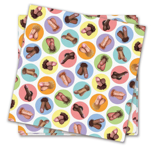 Mini Penis Napkins – Novelty Penis-Shaped Party Napkins for Adults, Gag Gift