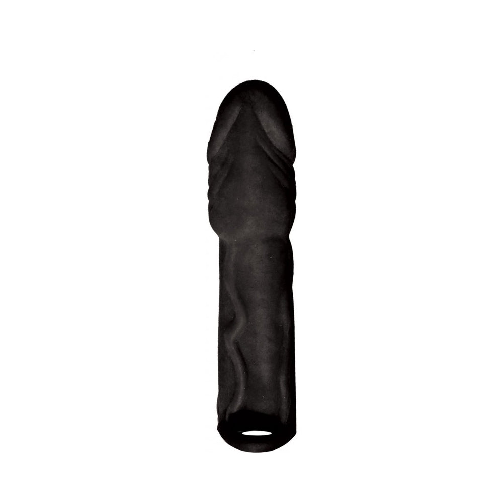 Skinsations Black Diamond Series Husky Lover Extension Sleeve with Scrotum Strap - 6.5 Inch
