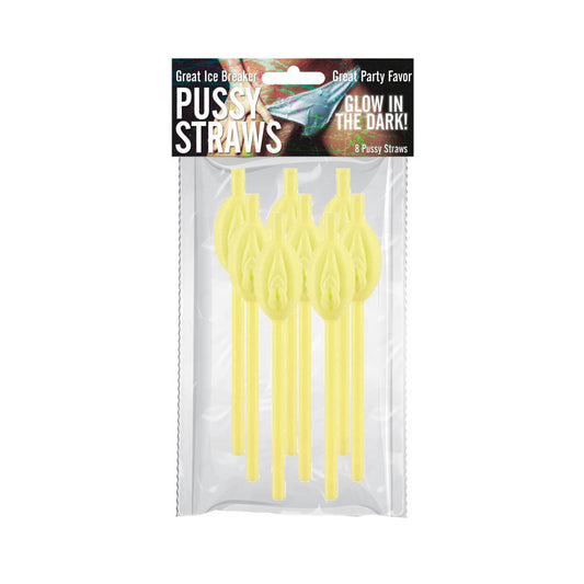 Pussy Straws GID 8-Count Pack – Novelty Cocktail Straws