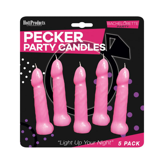 Bachelorette Party Pink Penis Candles - 5-Inch Novelty Candles for Party Decor