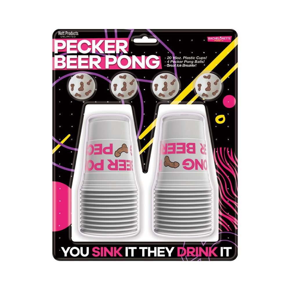 Beer Pong Set by Pecker – Party Drinking Game for Adults