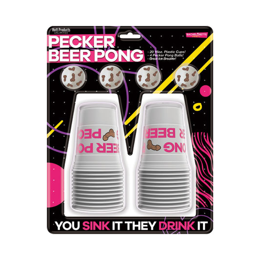 Beer Pong Set by Pecker – Party Drinking Game for Adults