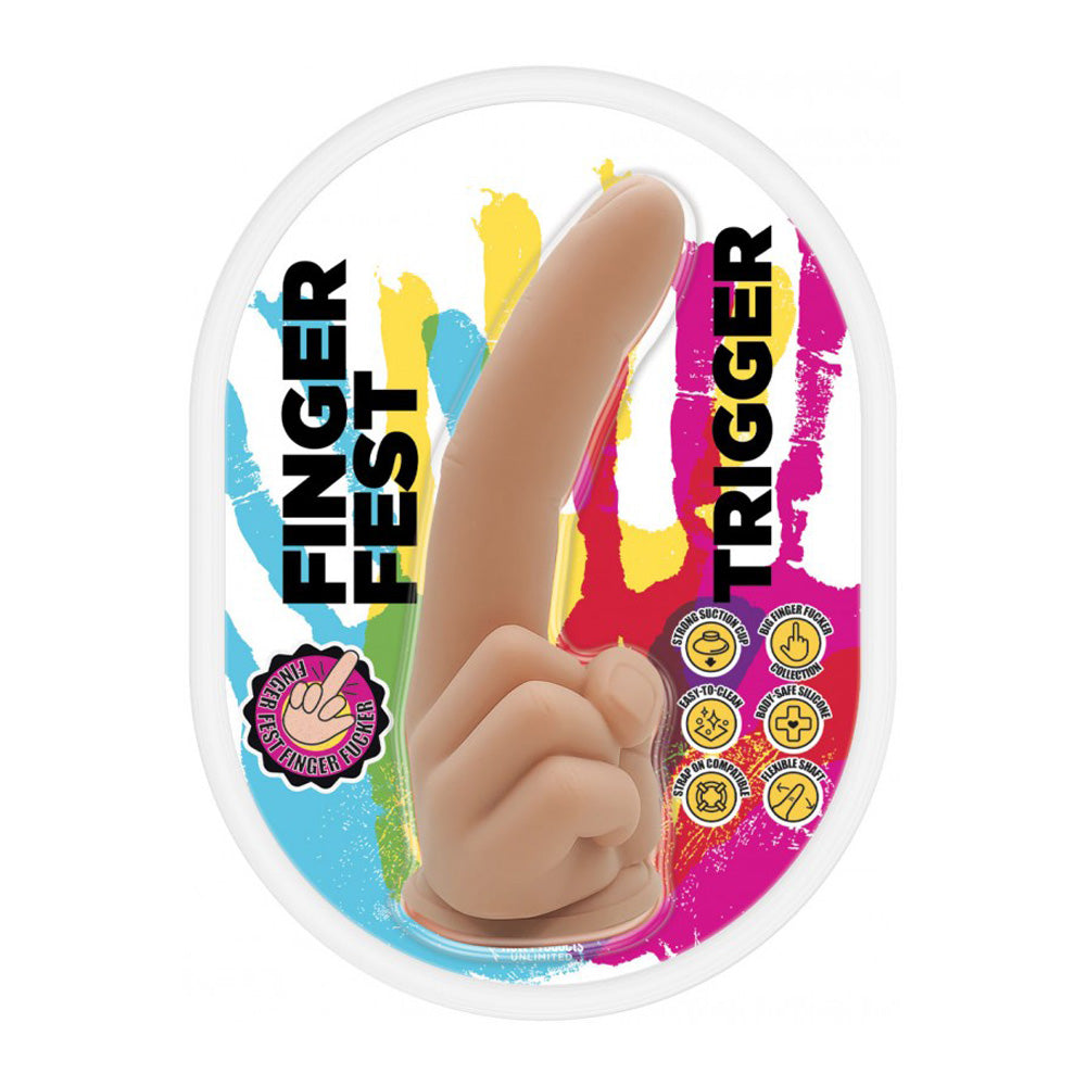 Finger Fest Trigger Dildo Flesh Tone - Realistic Finger-Style Sex Toy