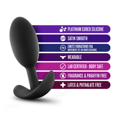 Luxe Wearable Vibra Slim Plug - Medium Black