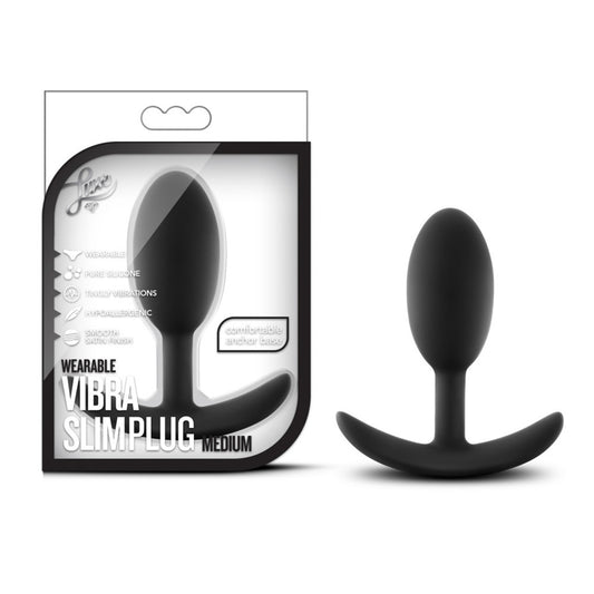 Luxe Wearable Vibra Slim Plug - Medium Black