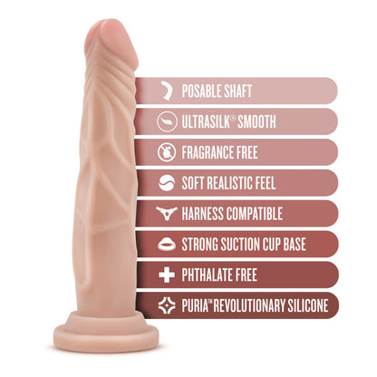 Dr. Skin Silicone Dr. Carter 7" Dong With Suction Cup Vanilla