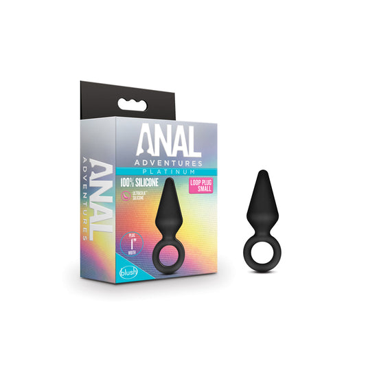 Anal Adventures Small Black Platinum Silicone Loop Plug