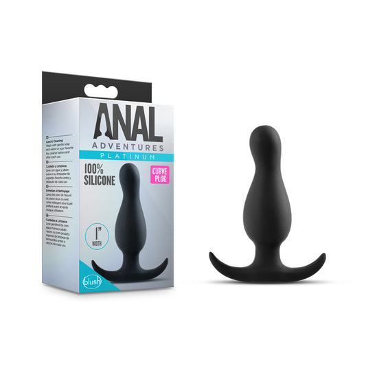 Anal Adventures Platinum Curve Plug Black - Premium Anal Plug