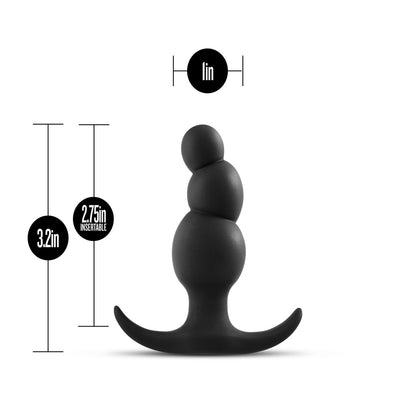 Anal Adventures Platinum Stacked Beaded Plug – Black