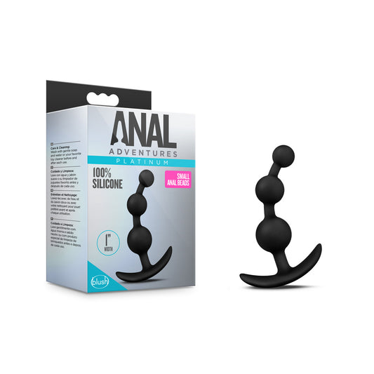 Anal Adventures Platinum Small Black Anal Beads
