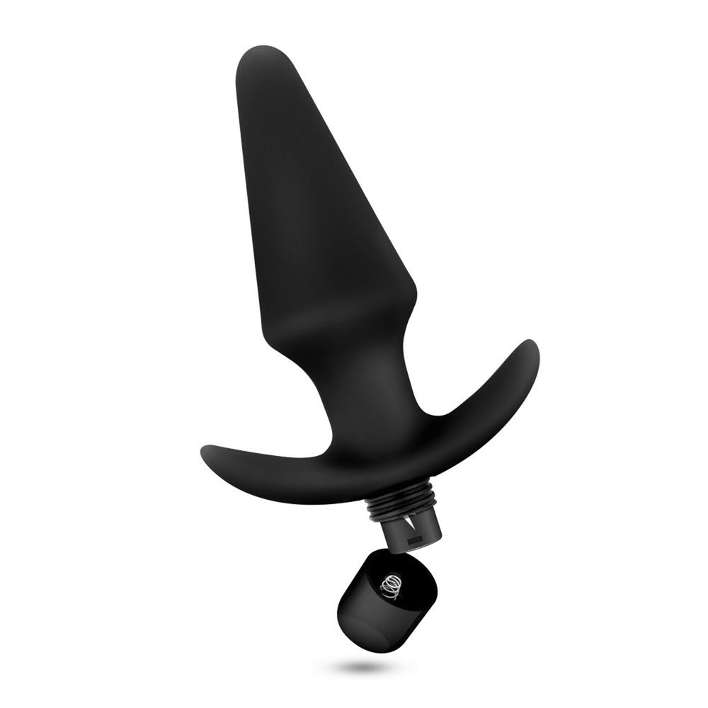 Anal Adventures Platinum Silicone Vibrating Anal Plug – Black